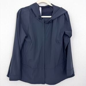 Lululemon Womens Lightweight Jacket Full Zip Size 6 Hooded Active Outdoor Black